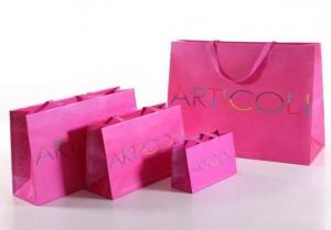 Bright Color Paper Bags Printed With Logo , Paper Merchandise Bags