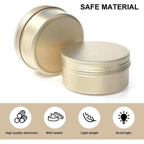 60g 80g 100g 120g Lotion White Aluminum Jar Metal Tin Container