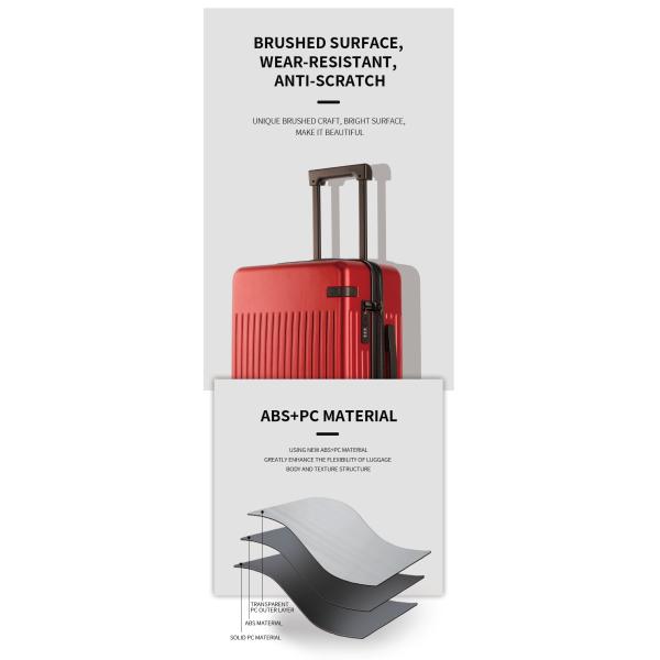 Electronics Pattern Red 24 Inch Hardside Spinner Luggage Anti Scratch