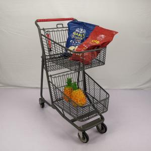 Buy cheap CE Customizable Gray Shopping Basket Trolley Chain Supermarket Grocery Cart With 4