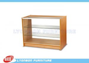 China MDF Full Vision Glass / Wooden Shop Cash Counter 3 Layers For Cash Payment on sale