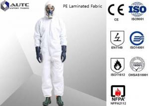 Buy cheap PE Laminated PPE Safety Wear , Chemical Resistant Coveralls With SMS Back Panel product