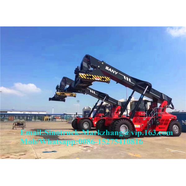 Yellow Port Handling Equipments Forklift Reach Stacker With Cummins VOLVO Diesel Engine