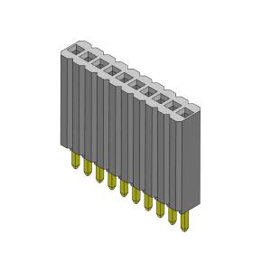 Buy cheap Female Header Connector 1.27mm Single Row Straight Type 1*2PIN To 1*50PIN H=8.50mm product