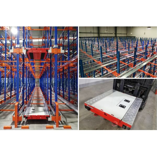 Two Way Radio Shuttle Racking Pallet Runner Rack System Room Temperature Warehouse