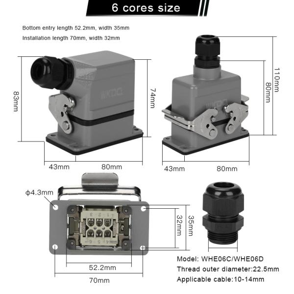 WHE06C Heavy Duty Cable Connectors Silver Plated