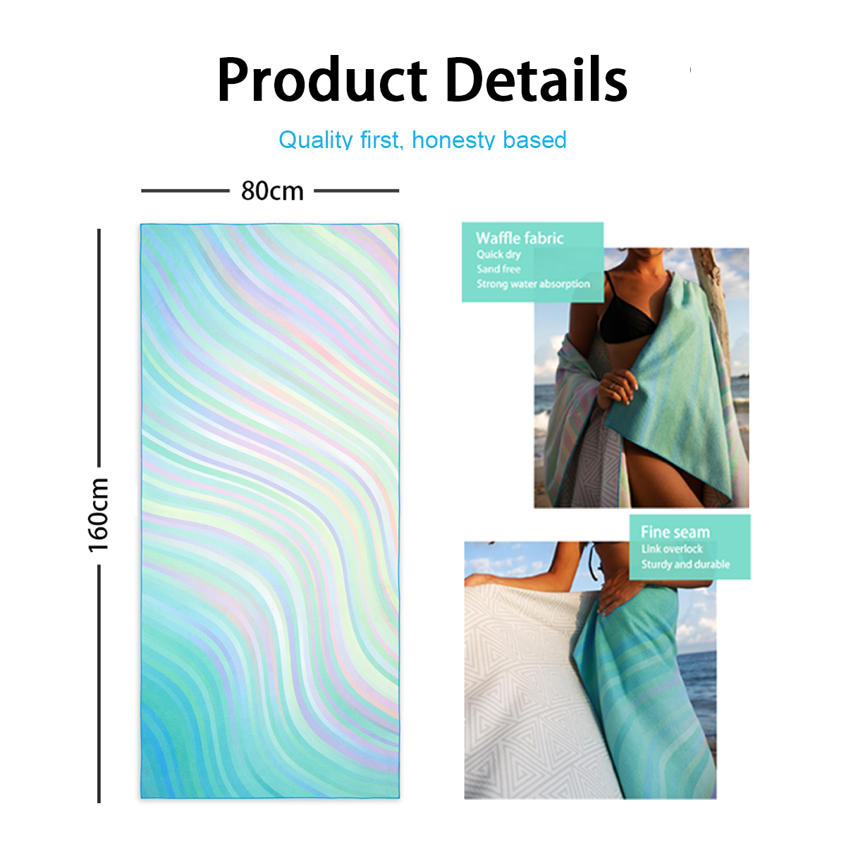 Custom Quick Dry Microfiber Suede Printed Beach Towel Ultralight Sweat Soft Towel