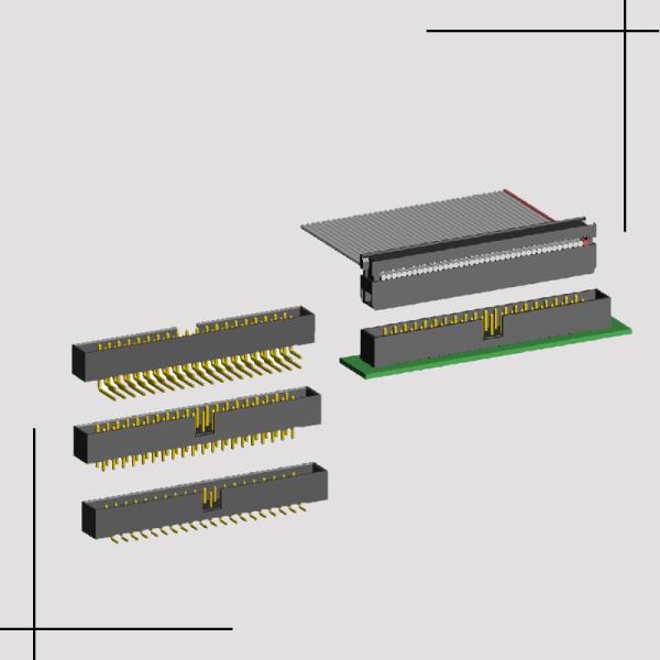 Male Shrouded PCB IDC Socket Box Header Connector PA6T For Cars