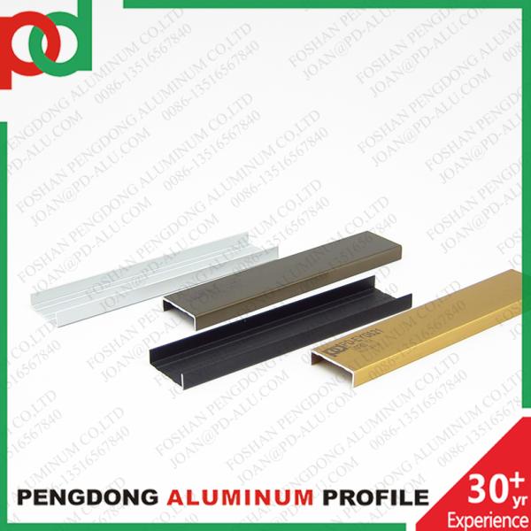 Customizable Cutting Service Wooden Grain Colour Aluminium Profiles For Wardrobe Sliding Door Frame Track Rail Top Bottom