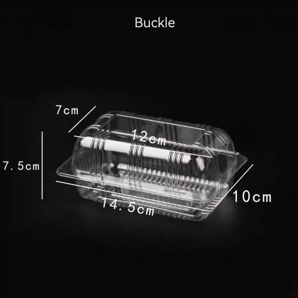 Disposable PET Plastic Transparent Clam Shell Hinge Vacuum Formed Cake Pastry Baking Takeout Clear Box Cover