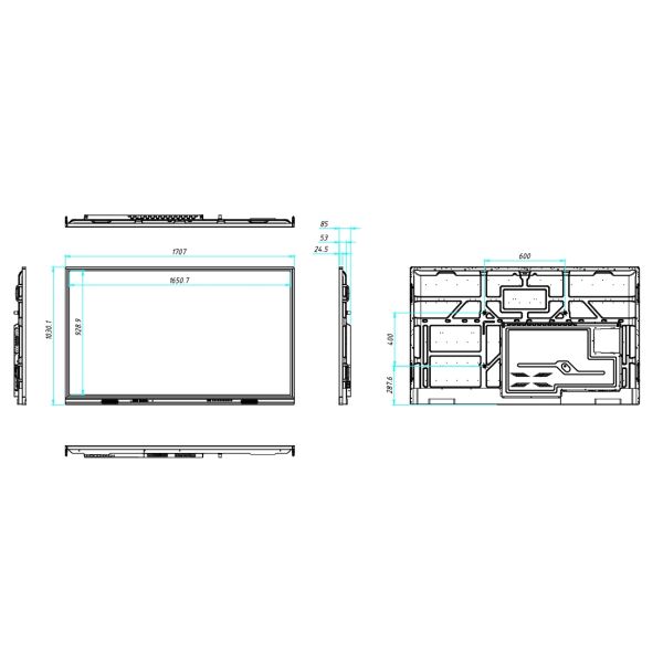 75 Inch Android OS Interactive Whiteboard with Wireless Projection for School and Conference