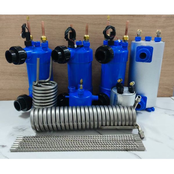Titanium tube shell heat exchanger for swimming pool