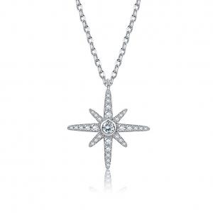 China 0.67in 41cm Shinny Sterling Silver Jewelry Necklaces 18k Gold Star Moon Necklace SGS on sale
