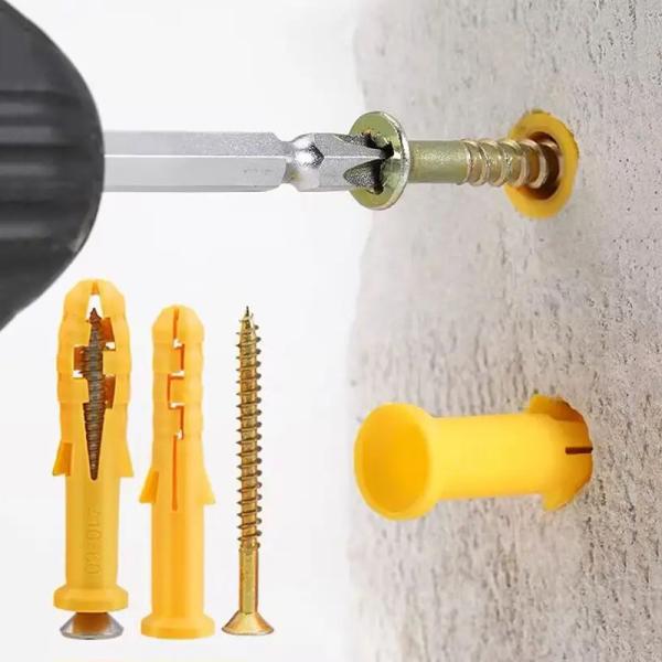 Weather Resistant White Nylon Expanding Drywall Anchor / Wall Plug Plastic Anchor With Mating Screw