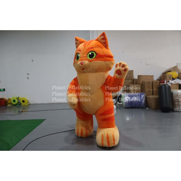 Giant Custom Plush Advertising Orange Lucky Inflatable Cat for Decoration