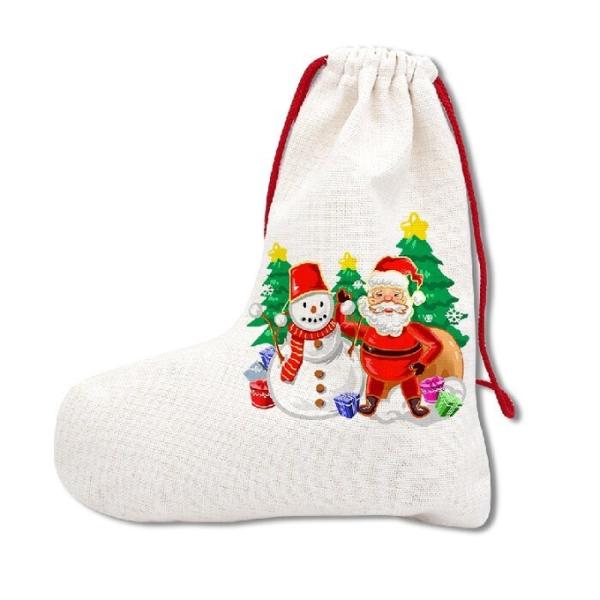 Sublimation Christmas Decorations White Linen Christmas Stocking Sublimation Blanks