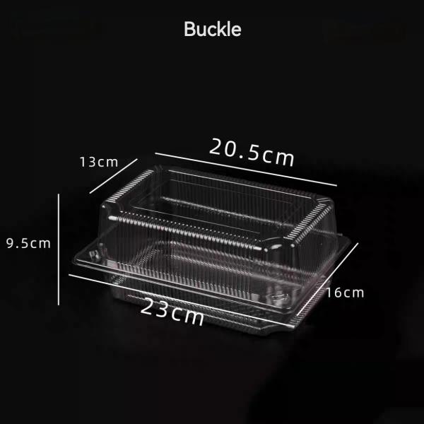 Disposable PET Plastic Transparent Clam Shell Hinge Vacuum Formed Cake Pastry Baking Takeout Clear Box Cover