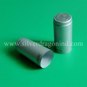 Buy cheap Silver color PVC shrink capsules for walnut oil sealing, top disc embossed, size customized product