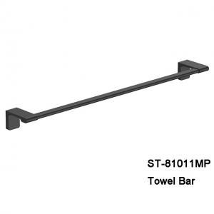 China Good quality Towel Rail Wall Mounted Single Towel Bar Rack Black color Stainless steel material on sale