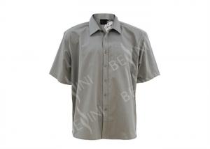 Buy cheap Grey Color Mens Oxford Work Shirts , Short Sleeve Button Up Work Shirts Anti Wrinkle product