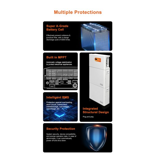 10KW.H battery All In One Vertical StackedSolar Storage System Home Energy Storage All in One Inveter