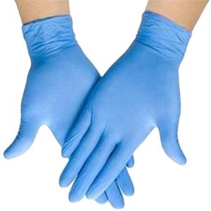 China Textured 3.5 Mil Hospital Disposable Blue Nitrile Exam Gloves Anti Slip on sale