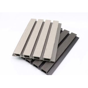 Wood Plastic Composite Exterior Wall Panel Co Extruded Fluted WPC Cladding Panel