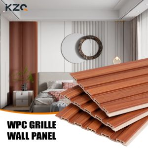 China WPC Indoor Fluted Wpc Wall Panels For Wall Or Ceiling And Indoor TV PVC Covering Panel on sale