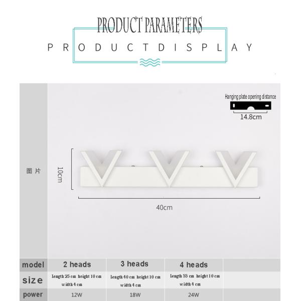 Modern acrylic warm white /Nature White light wall light bathroom metal LED makeup mirror wall lamp(WH-MR-61）