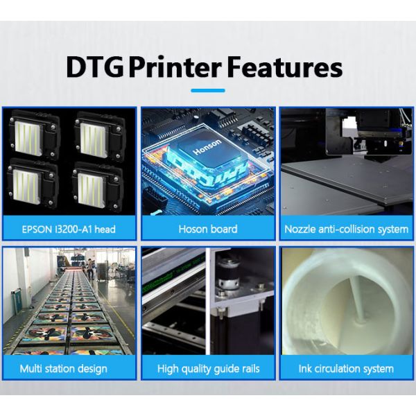 Nine Color Industrial DTG Printer Four High Speed I3200 Printheads