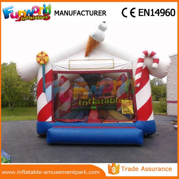 PVC Tarpaulin Commercial Bouncy Castles / Jumping House For Amusement Park