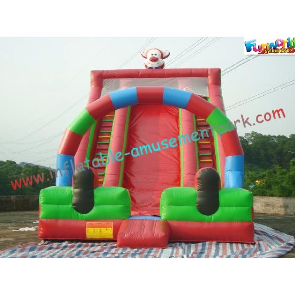 Cute Clown Commercial Inflatable Slide , Giant Inflatable Slide For Children