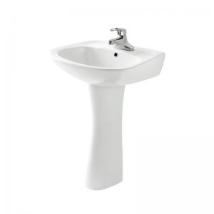 Buy cheap Bathroom Ceramic Freestanding Pedestal Basin , Round Small Corner Pedestal Sink product