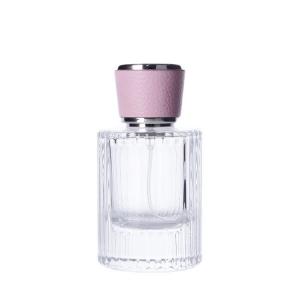 China New 50ml Vertical Stripe Perfume Bottle Bayonet Spray Perfume Subpackage Bottle With Cap Perfume Bottle Senior on sale