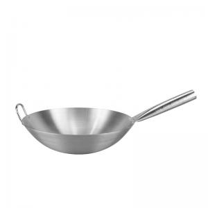 Buy cheap Sanding Single Handle Kitchen Wok Pan Chinese Stainless Steel 201 product