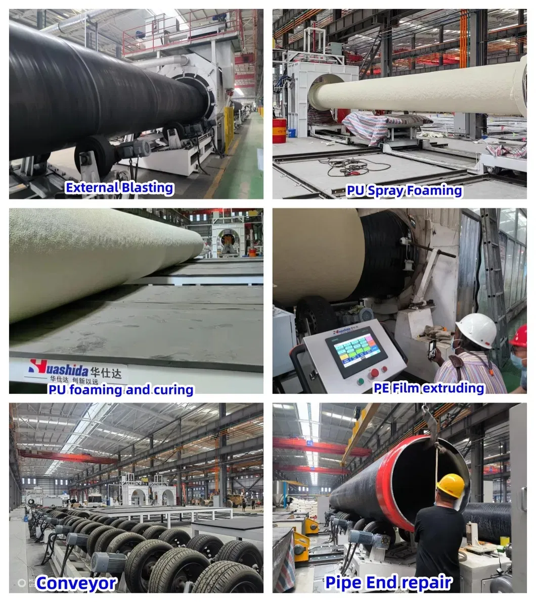 Automated PLC Control Pre-Insulated Pipe Production Line with High-Pressure Foaming Machine for 500-1600mm Diameter Range