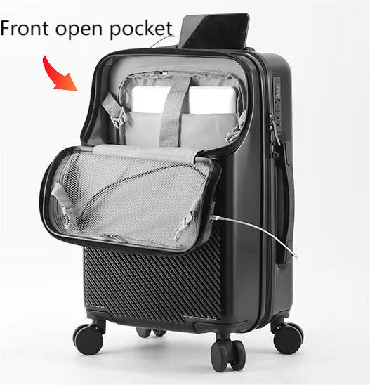ABS Small Front Open Carry On Luggage Cabin Spinner Luggage Classical Design