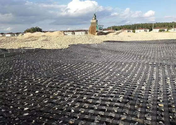 UX BX Reinforce Polyester Mesh Geogrid Stabilizing Foundation Slope Road Construction