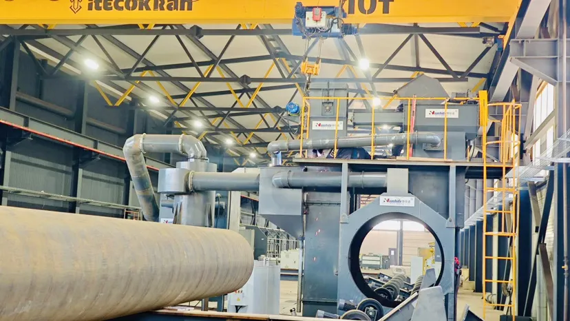 Medium Frequency Heating Rust Removal For 3LPE Steel Pipes 48-3000mm