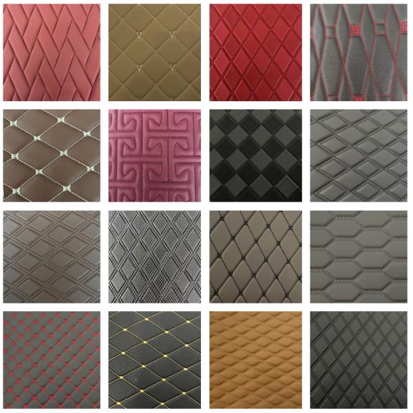 Dustproof Non Slip Embroidery PVC Leather For Upholstery / Sofa Making