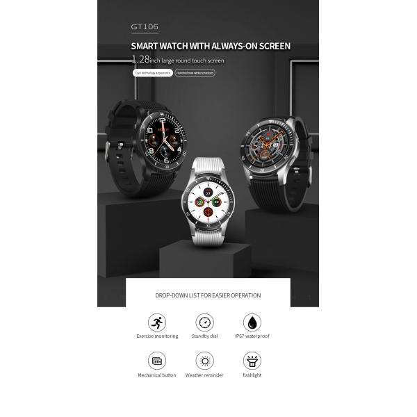 GT107 Smart Watch 1.28Inch circular 240*240 Full Touch Screen Body Temperature Health Band