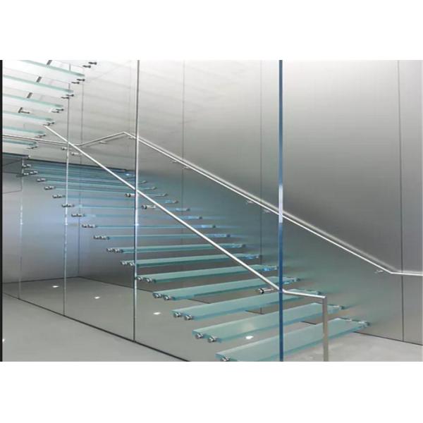CE Certificated Floating Wood Stairs , Open Tread Oak Staircase No Smell