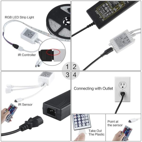 IP65 Waterproof RGB LED Strip With 24 Keys IR Controller