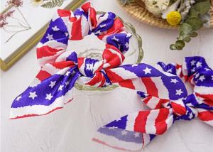 Buy cheap USA national Flag printed large scrunchies Europe American lady hair ribbons accessories wholesale OEM picture product