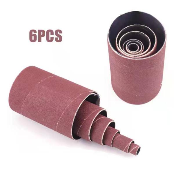 Smooth Red Aluminum Oxide Spindle Sanding Drum Sleeves Set with Hook and Loop Backing