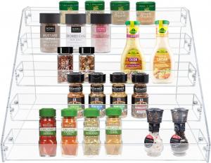 Buy cheap Custom Tiered Clear Acrylic Spice Rack Organizer Shelf Seasoning For Countertop 12.4x15.35x6.4inch product