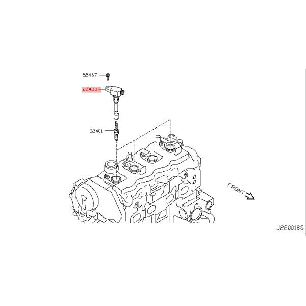 Replacement Auto Ignition Coil Electronic Tiida X-Trail Qashqai 22448-1KT0A