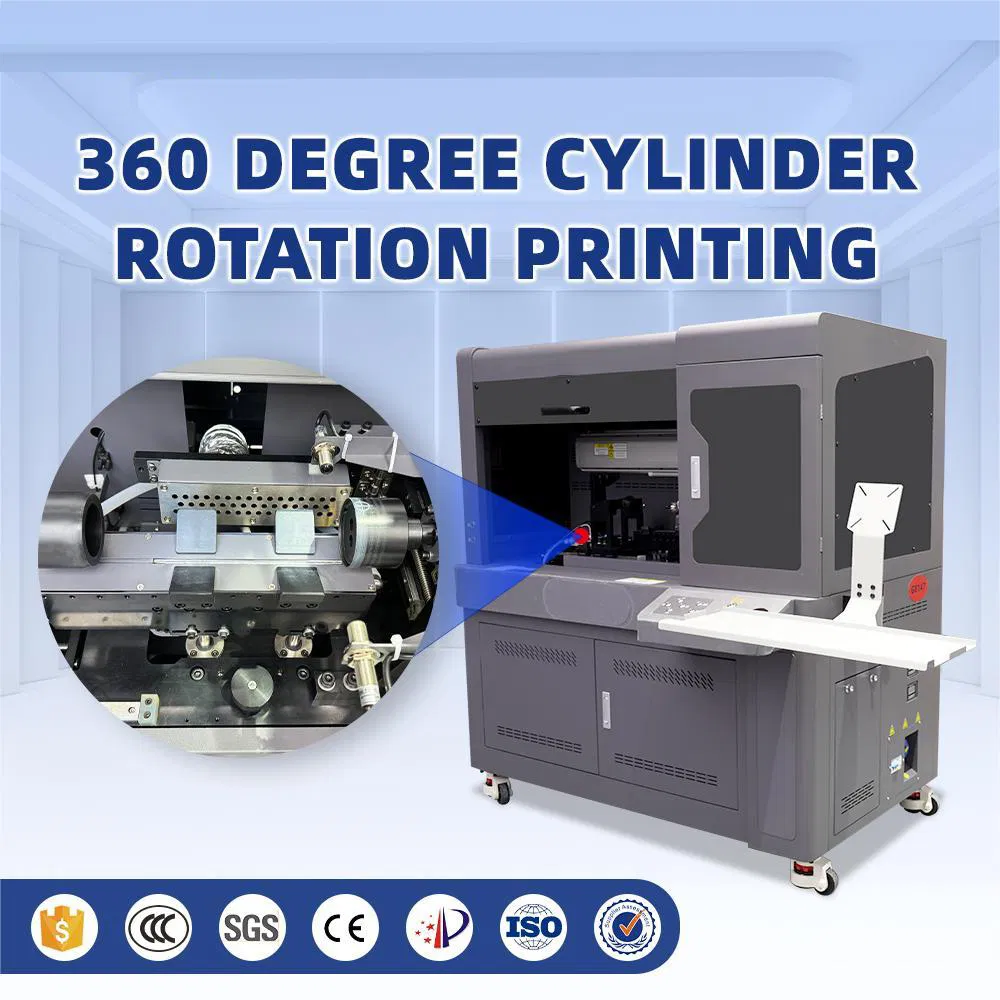 High Speed Cylindrical 360 UV Printer for Water Bottle / Can / Mug Printer