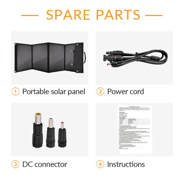 100w 200W Flexible Folded Emergency Solar Panel Kit For Portable Power Station