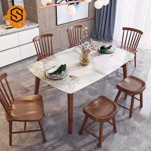 Buy cheap Fireproof 6 Chairs Marble Dining Table Square Design For Hotel product